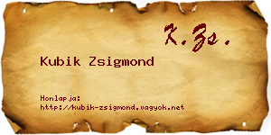 Kubik Zsigmond névjegykártya